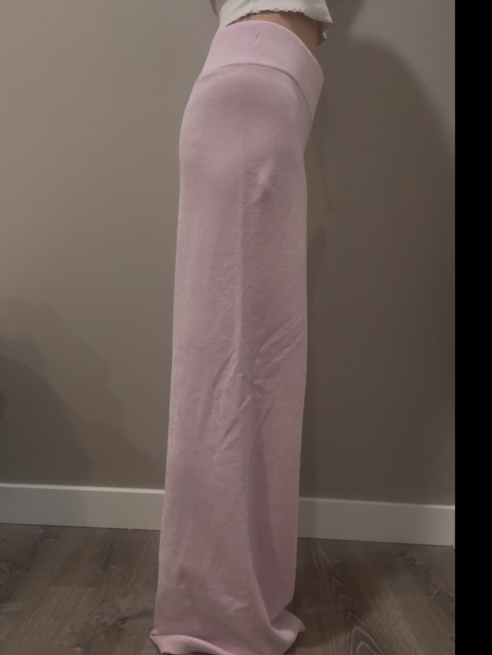 Garage Chenille Low Rise Wide-Leg Pants - Pink - Picture 6 of 7